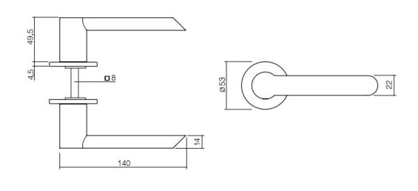 ProGriff TD-Slice round auf Rosette– Edelstahl